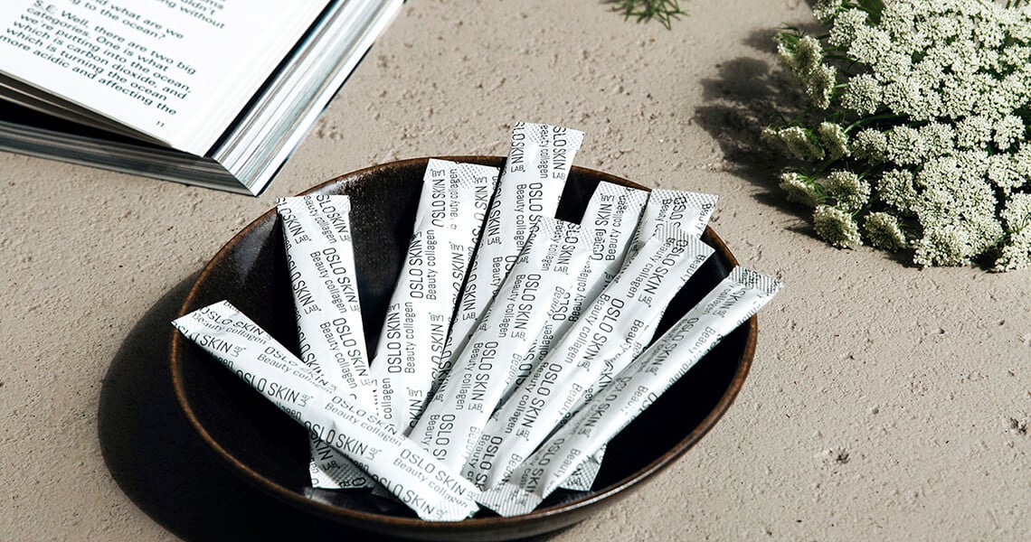 The Solution stick packs on plate